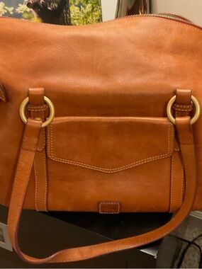 Dooney & Bourke Leather Shoulder Bag in Cognac.